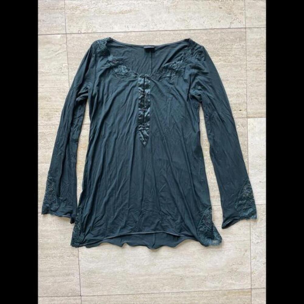 La Perla Top Women's Villla Toscana 2 Green Lace Long Sleeve